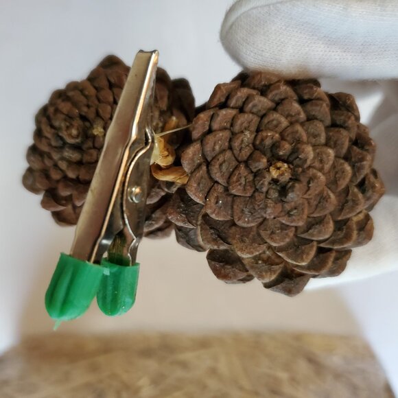 Natural Unscented Wooded Pinecone Clip Ornaments – Holiday Décor – Set of (2) - Picture 4 of 6